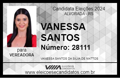 Candidato VANESSA SANTOS 2024 - ALVORADA - Eleições