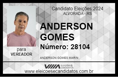 Candidato ANDERSON GOMES 2024 - ALVORADA - Eleições