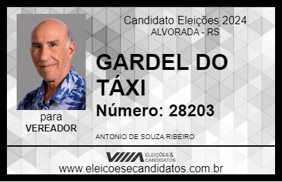 Candidato GARDEL DO TÁXI 2024 - ALVORADA - Eleições