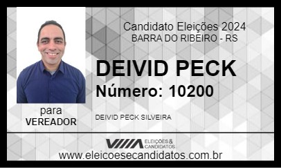 Candidato DEIVID PECK  2024 - BARRA DO RIBEIRO - Eleições