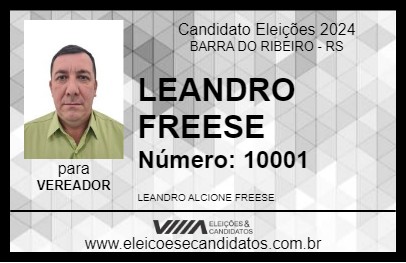 Candidato LEANDRO FREESE 2024 - BARRA DO RIBEIRO - Eleições