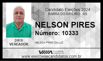 Candidato NELSON PIRES 2024 - BARRA DO RIBEIRO - Eleições