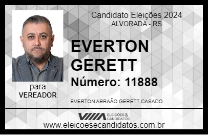 Candidato EVERTON GERETT 2024 - ALVORADA - Eleições