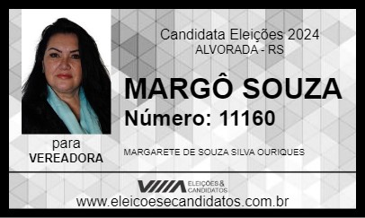 Candidato MARGÔ SOUZA 2024 - ALVORADA - Eleições