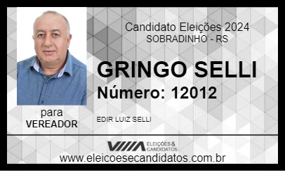 Candidato GRINGO SELLI 2024 - SOBRADINHO - Eleições