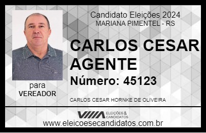 Candidato CARLOS CESAR AGENTE 2024 - MARIANA PIMENTEL - Eleições