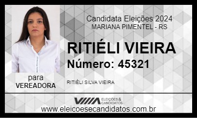 Candidato RITIÉLI VIEIRA 2024 - MARIANA PIMENTEL - Eleições