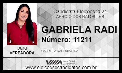 Candidato GABRIELA RADI 2024 - ARROIO DOS RATOS - Eleições