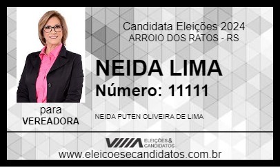 Candidato NEIDA LIMA 2024 - ARROIO DOS RATOS - Eleições