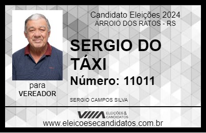 Candidato SERGIO DO TÁXI 2024 - ARROIO DOS RATOS - Eleições