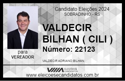 Candidato VALDECIR BILHAN ( CILI ) 2024 - SOBRADINHO - Eleições