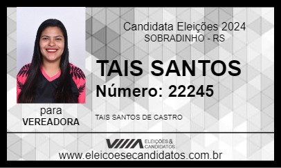 Candidato TAIS SANTOS 2024 - SOBRADINHO - Eleições