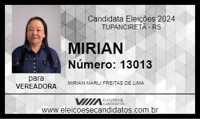 Candidato MIRIAN 2024 - TUPANCIRETÃ - Eleições