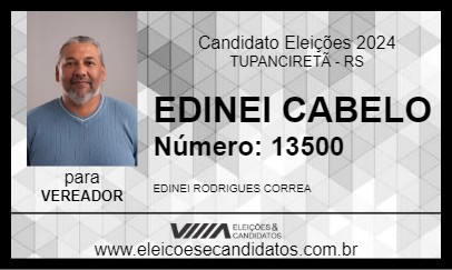 Candidato EDINEI CABELO 2024 - TUPANCIRETÃ - Eleições