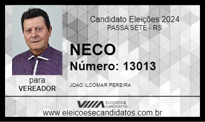 Candidato NECO 2024 - PASSA SETE - Eleições