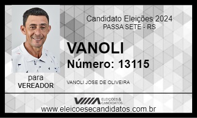 Candidato VANOLI 2024 - PASSA SETE - Eleições