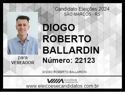 Candidato DIOGO ROBERTO BALLARDIN 2024 - SÃO MARCOS - Eleições