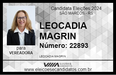 Candidato LEOCADIA MAGRIN 2024 - SÃO MARCOS - Eleições