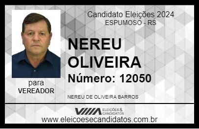 Candidato NEREU OLIVEIRA 2024 - ESPUMOSO - Eleições