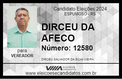 Candidato DIRCEU DA AFECO 2024 - ESPUMOSO - Eleições