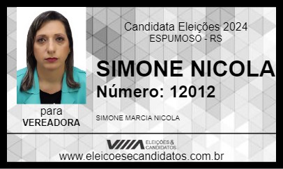 Candidato SIMONE NICOLA 2024 - ESPUMOSO - Eleições