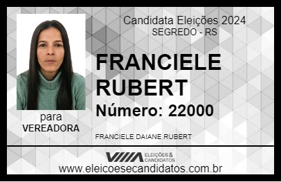 Candidato FRANCIELE RUBERT 2024 - SEGREDO - Eleições