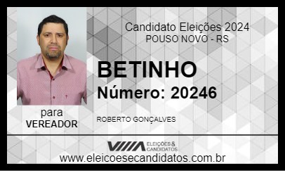 Candidato BETINHO 2024 - POUSO NOVO - Eleições