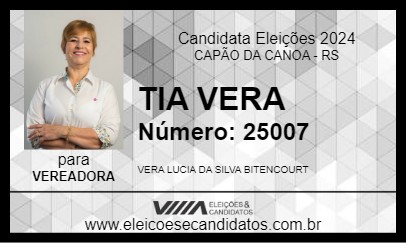 Candidato TIA VERA 2024 - CAPÃO DA CANOA - Eleições