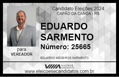 Candidato EDUARDO SARMENTO 2024 - CAPÃO DA CANOA - Eleições