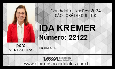 Candidato IDA KREMER 2024 - SÃO JOSÉ DO SUL - Eleições