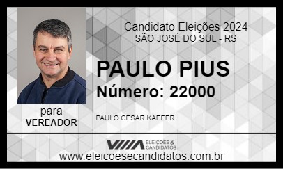 Candidato PAULO PIUS 2024 - SÃO JOSÉ DO SUL - Eleições