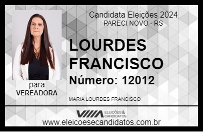 Candidato LOURDES FRANCISCO 2024 - PARECI NOVO - Eleições