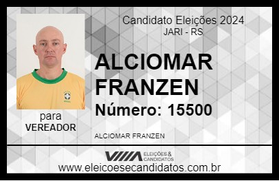 Candidato ALCIOMAR FRANZEN 2024 - JARI - Eleições