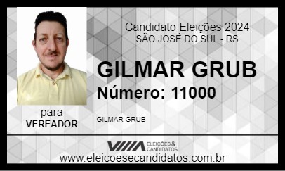 Candidato GILMAR GRUB 2024 - SÃO JOSÉ DO SUL - Eleições