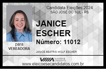 Candidato JANICE ESCHER  2024 - SÃO JOSÉ DO SUL - Eleições