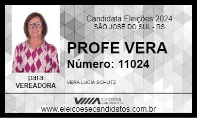 Candidato PROFE VERA 2024 - SÃO JOSÉ DO SUL - Eleições