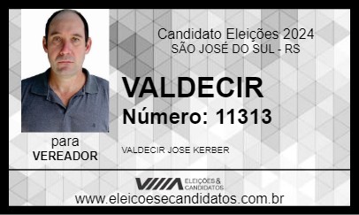 Candidato VALDECIR 2024 - SÃO JOSÉ DO SUL - Eleições