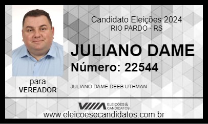 Candidato JULIANO DAME 2024 - RIO PARDO - Eleições