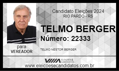 Candidato TELMO BERGER 2024 - RIO PARDO - Eleições