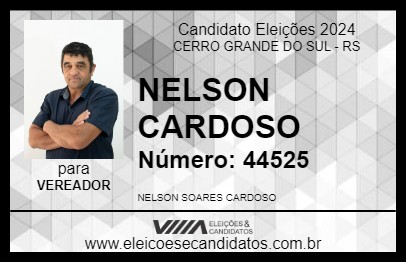 Candidato NELSON CARDOSO 2024 - CERRO GRANDE DO SUL - Eleições