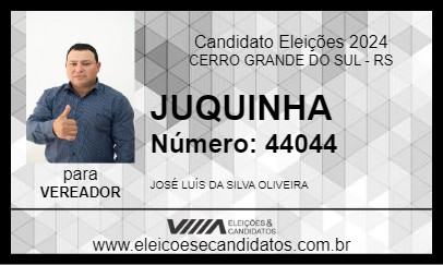 Candidato JUQUINHA 2024 - CERRO GRANDE DO SUL - Eleições