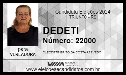 Candidato DEDETI 2024 - TRIUNFO - Eleições