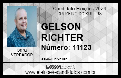 Candidato GELSON RICHTER 2024 - CRUZEIRO DO SUL - Eleições