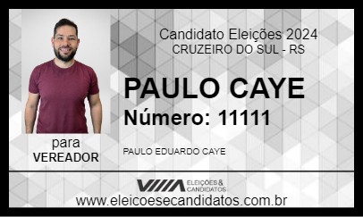 Candidato PAULO CAYE 2024 - CRUZEIRO DO SUL - Eleições