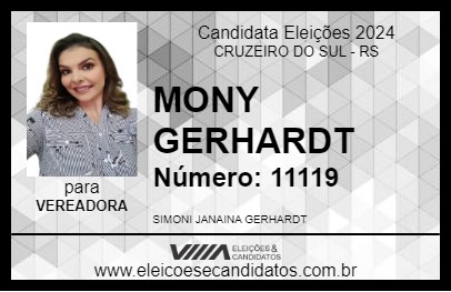 Candidato MONY GERHARDT 2024 - CRUZEIRO DO SUL - Eleições