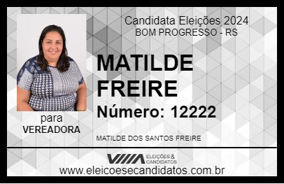 Candidato MATILDE FREIRE 2024 - BOM PROGRESSO - Eleições