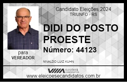 Candidato DIDI DO POSTO PROESTE 2024 - TRIUNFO - Eleições