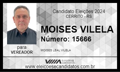 Candidato MOISES VILELA 2024 - CERRITO - Eleições