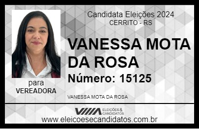 Candidato VANESSA MOTA DA ROSA 2024 - CERRITO - Eleições