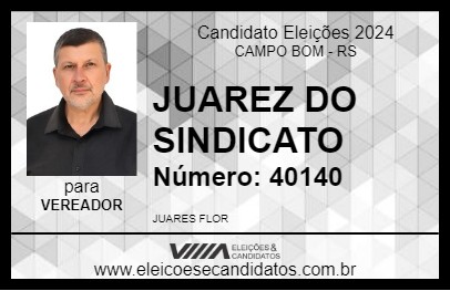 Candidato JUAREZ DO SINDICATO 2024 - CAMPO BOM - Eleições